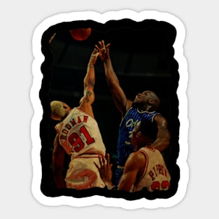 Shaq vs Rodman and Pippen Vintage Sticker